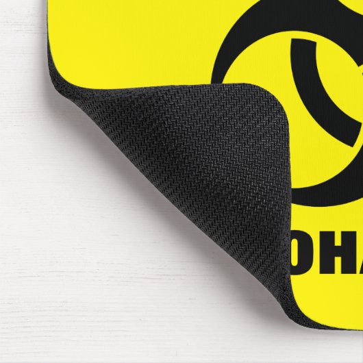 Yellow Biohazard Symbool Warning Sign. Muismat (Hoek)