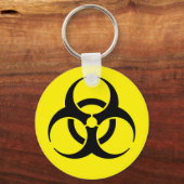 Yellow Biohazard Symbool Warning Sign. Sleutelhanger (Voorkant)