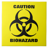 Yellow Biohazard Symbool Warning Sign. Tegeltje (Voorkant)