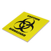 Yellow Biohazard Symbool Warning Sign. Tegeltje (Zijkant)