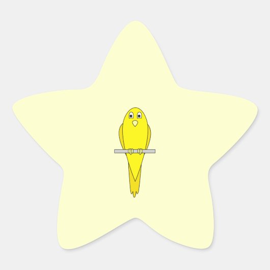 Yellow Bird. Canary. Ster Sticker (Voorkant)