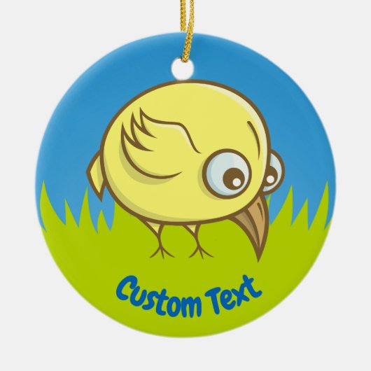 Yellow bird cartoon ceramic ornament (Voorkant)