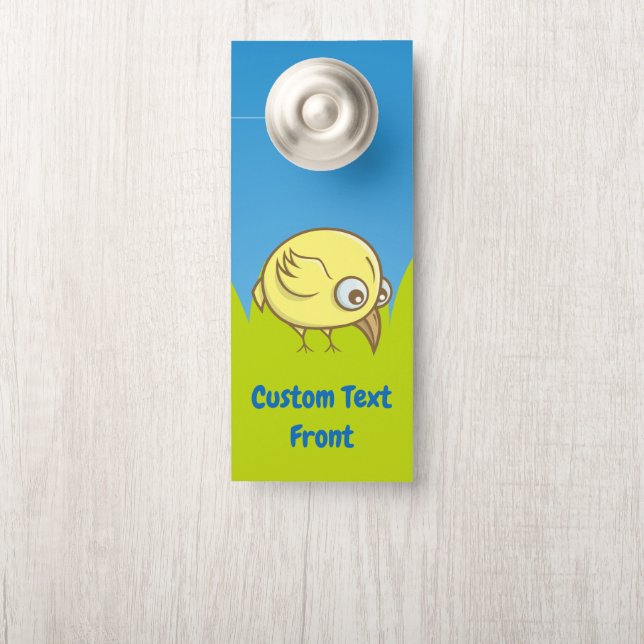 Yellow Bird Cartoon Deurhanger (Op knop)