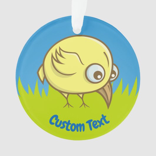 Yellow bird cartoon ornament (voorkant)