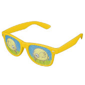 Yellow bird cartoon retro zonnebril (Gekanteld)