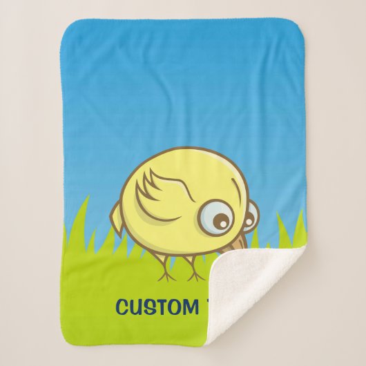 Yellow Bird Cartoon Sherpa Deken (Voorkant)