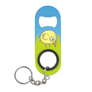 Yellow bird cartoon sleutelhanger flesopener mini flessenopener