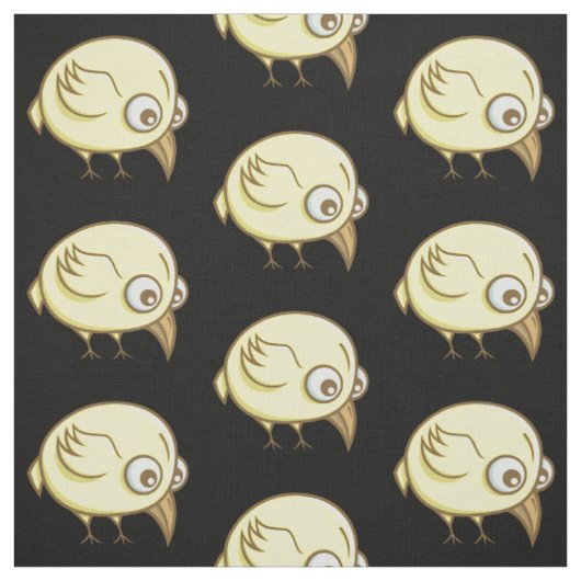 Yellow bird cartoon stof (Swatch)