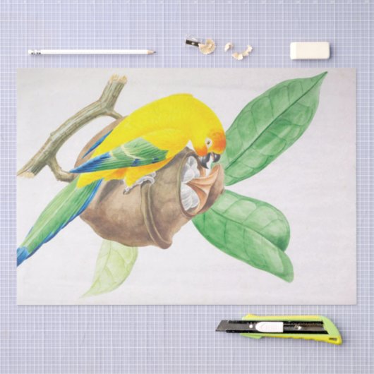  Yellow Bird Ephemera Decoupage Tissuepapier (Craft)