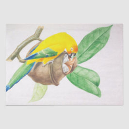 Yellow Bird Ephemera Decoupage Tissuepapier