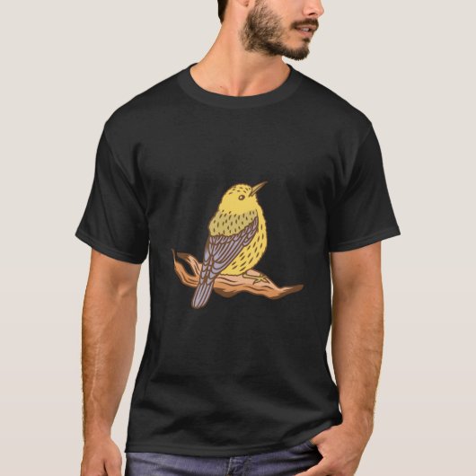 Yellow Bird Motif For Children T-shirt (Voorkant)