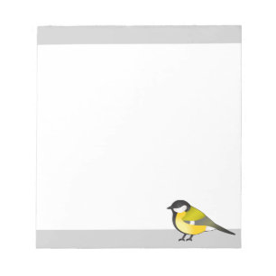 Yellow Bird Parus Major Cartoon Illustration Notitieblok