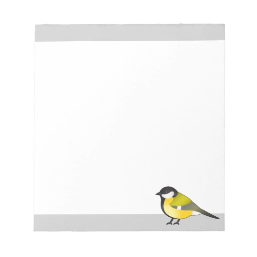 Yellow Bird Parus Major Cartoon Illustration Notitieblok (Voorkant)