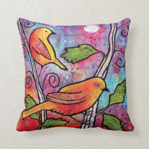 Yellow Bird Pillow Kussen