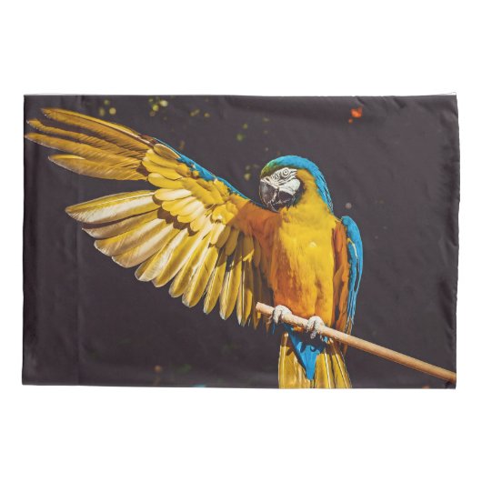 Yellow Bird Wildlife ara Kussensloop (Achterkant)