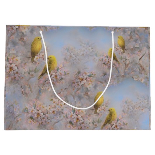 Yellow Birds Gift Bag Groot Cadeauzakje (Achterkant)