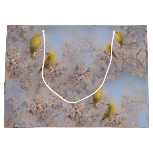 Yellow Birds Gift Bag Groot Cadeauzakje (Voorkant)