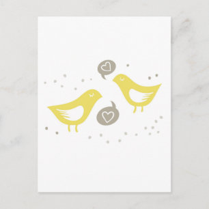 yellow birds talking about love briefkaart