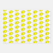 Yellow Birds Wrapping Paper Flat Sheet Set of 3 (Voorkant)