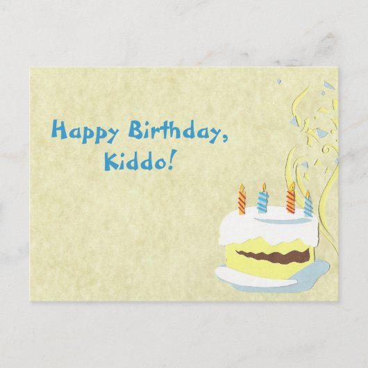 Yellow Birthday Briefkaart (Voorkant)