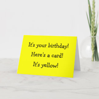 Yellow Birthday Card Kaart