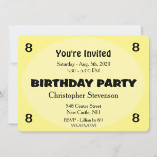 Yellow Birthday Invitation Kaart