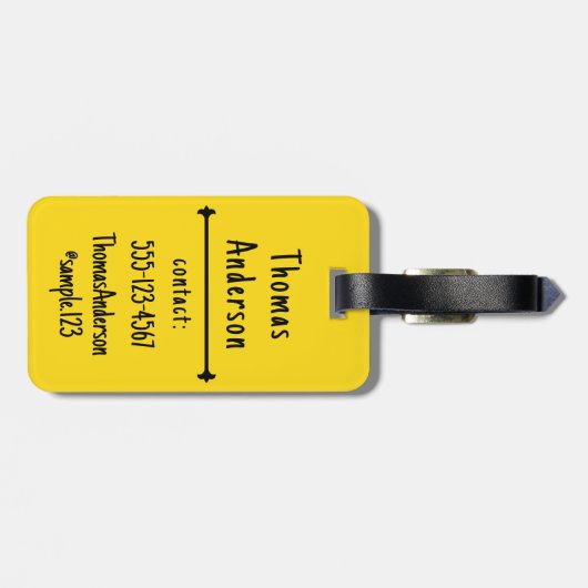 Yellow, Black and Gray Color Combination Bagagelabel (Achterkant horizontaal)