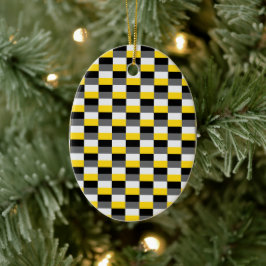 Yellow, Black and Gray Color Combination Keramisch Ornament