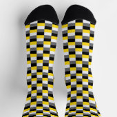 Yellow, Black and Gray Color Combination Sokken (Top)