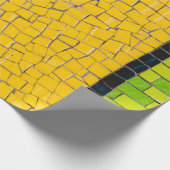 Yellow, black, and green brick wall planning cadeaupapier (Hoek)