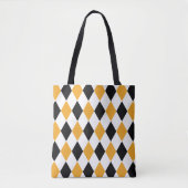 Yellow Black Argyle Canvas tas (Voorkant)