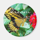 Yellow black butterfly photodroomschrift quote scr magneet (Voorkant)