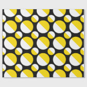 Yellow Black Circle Cadeaupapier (Vlak)