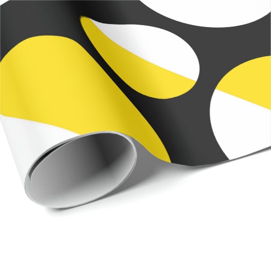Yellow Black Circle Cadeaupapier (Rol Hoek)
