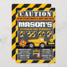 Yellow Black Construction Zone Dump Truck Party