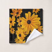Yellow Black Eyed Susan Flowers Floral Towel Set Bad Handdoek (Wasdoekje)