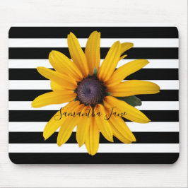 Yellow Black-Eyed Susan Photo Black Stripe Mouse P Muismat