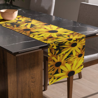 Yellow Black Eyed Susans Floral Korte Tafelloper