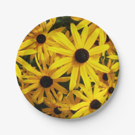 Yellow Black Eyed Susans Floral Papieren Bordje