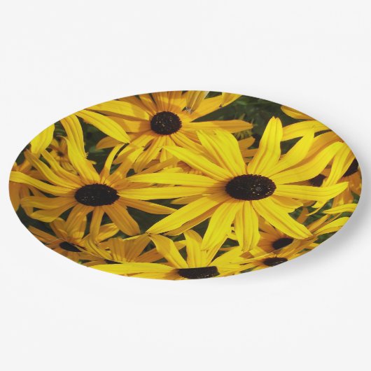 Yellow Black Eyed Susans Floral Papieren Bordje (Gekanteld)