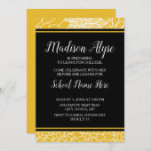 Yellow Black Floral Trunk College Kaart (Voorkant / Achterkant)