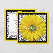 Yellow Black Gerber Daisy Bridal Shower Kaart (Voorkant / Achterkant)