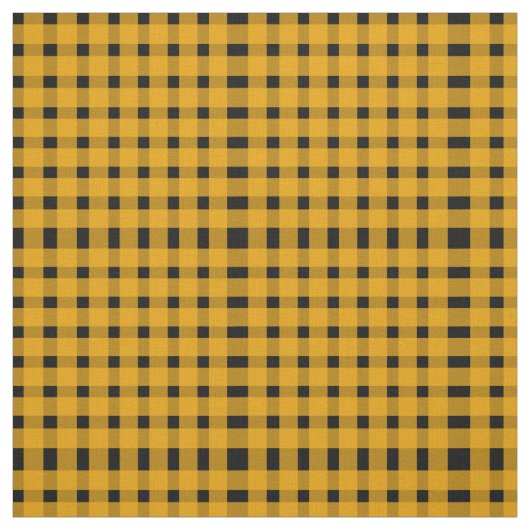 Yellow Black Gingham Pattern Stof (Swatch)