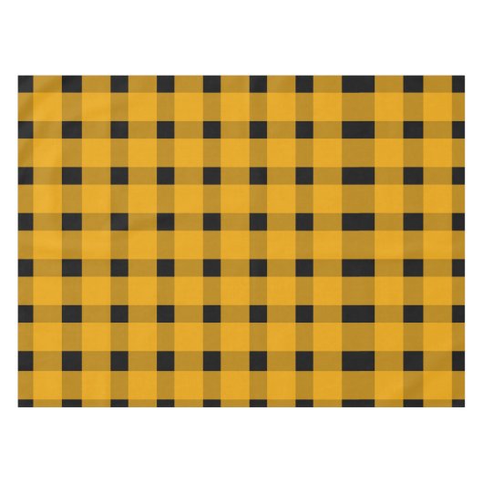 Yellow Black Gingham Pattern Tafelkleed (Voorkant (Horizontaal))