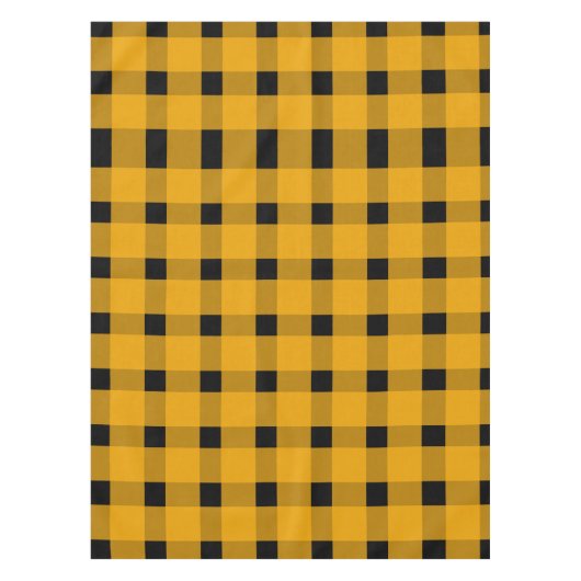 Yellow Black Gingham Pattern Tafelkleed (Voorkant)