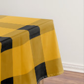 Yellow Black Gingham Pattern Tafelkleed (Voorbeeld)
