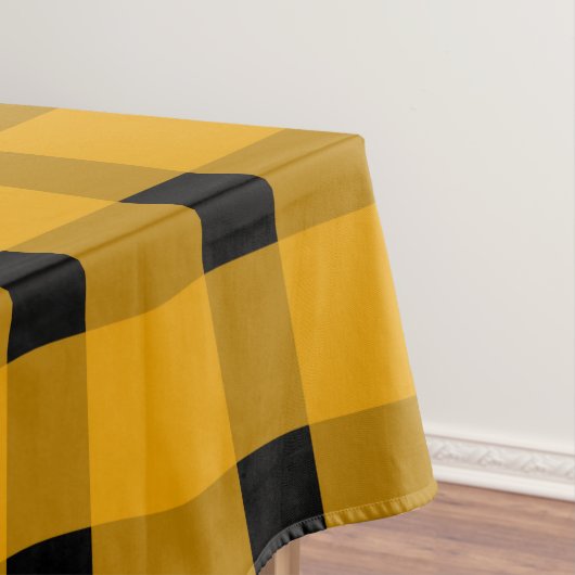 Yellow Black Gingham Pattern Tafelkleed (Voorbeeld)