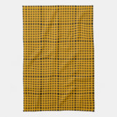 Yellow Black Gingham Pattern Theedoek (Verticaal)