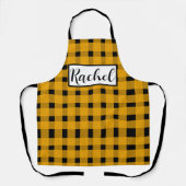 Yellow Black Gingham Persoonlijk Schort (Voorkant)