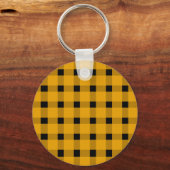 Yellow Black Gingham Persoonlijk Sleutelhanger (Achterkant)